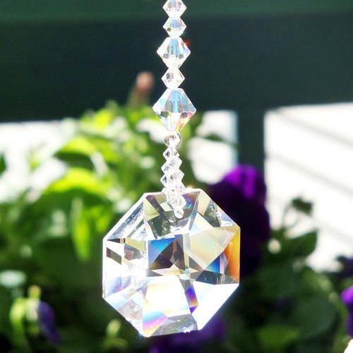 Crystal Car Mirror Charm – Swarovski Suncatcher for Rear View Mirror