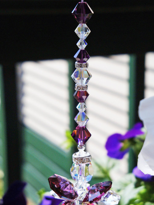 Crystal Angel Car Charm, Purple Guardian Angel Rearview Mirror Charm,, Angel Memorial Gift