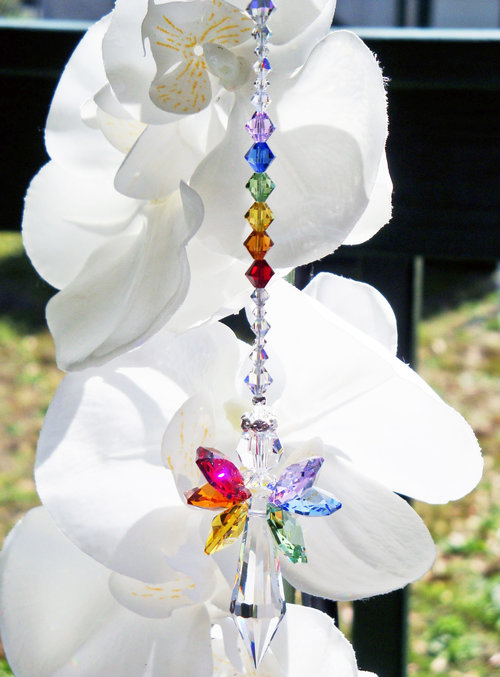 Crystal Suncatcher, Rainbow Guardian Angel Sun Catcher, Crystal Angel Memorial Gift