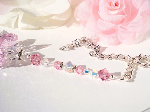 Pink Angel Rear View Mirror Charm, Crystal Guardian Angel Suncatcher Car Charm 