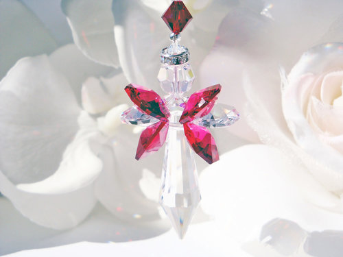 red crystal angel suncatcher