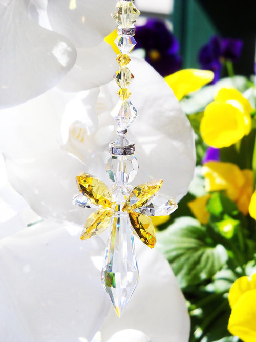 swarovski crystal angel suncatcher