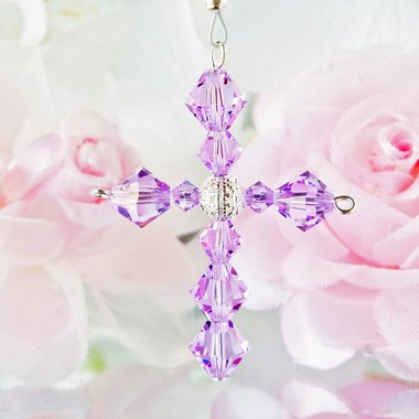 Crystal Cross Car Charm