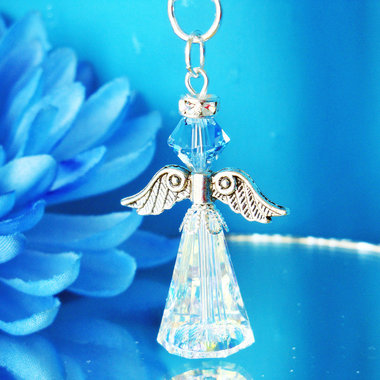 Guardian Angel Rear View Mirror Charm, Blue Car Accessories