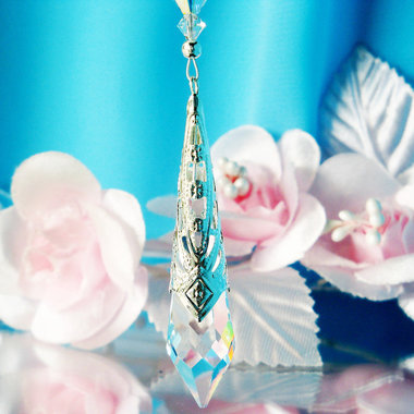 crystal car mirror charm