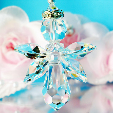 crystal angel car charm