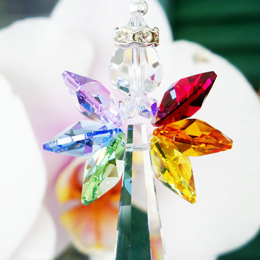 Swarovski crystal angel suncatcher