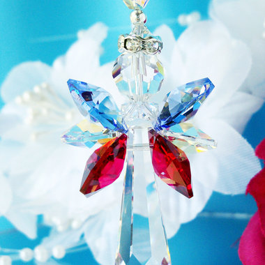 red white blue crystal suncatcher