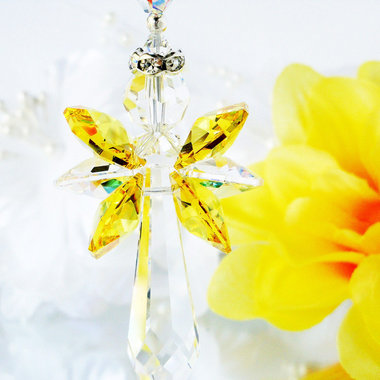 yellow angel car charm