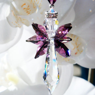 purple angel car mirror charm