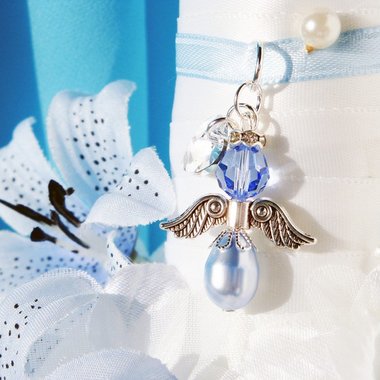 Something Blue Wedding Keepsake Bouquet Charm,Gift for Daughter on Wed –  YMCJEWELRY