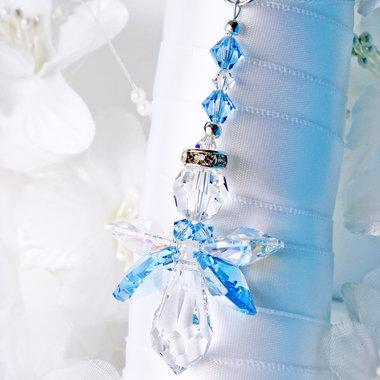 something blue angel bouquet charm