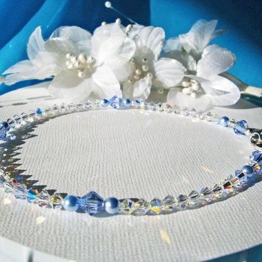 Bridal Something Blue Ankle Bracelet – Swarovski Crystal Wedding Anklet Gift