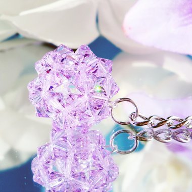 Purple Crystal Keychain for Women – Swarovski Crystal Ball Keyring | Violet Bling Car Accessory