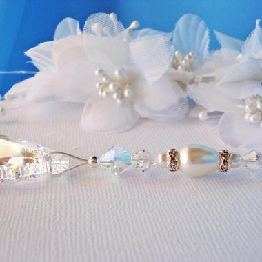 White Ceiling Fan Pull Chain, Swarovski Crystal Light Pulls, House Warming Gift