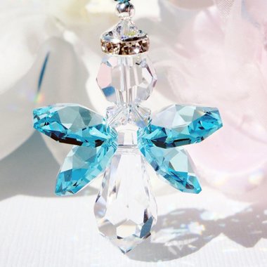 Guardian Angel Car Charm – Crystal Angel Rearview Mirror Suncatcher & Sympathy Gift for Car