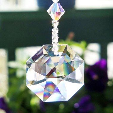 Crystal Car Mirror Charm – Swarovski Suncatcher for Rear View Mirror