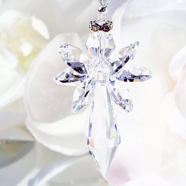 crystal angel car charm