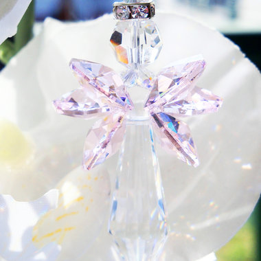 Crystal Angel Suncatcher, Pink Angel Sun Catcher for the Home, Memorial Gift