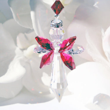 red crystal angel suncatcher