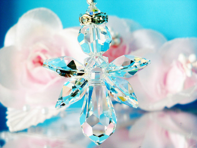 crystal angel car charm