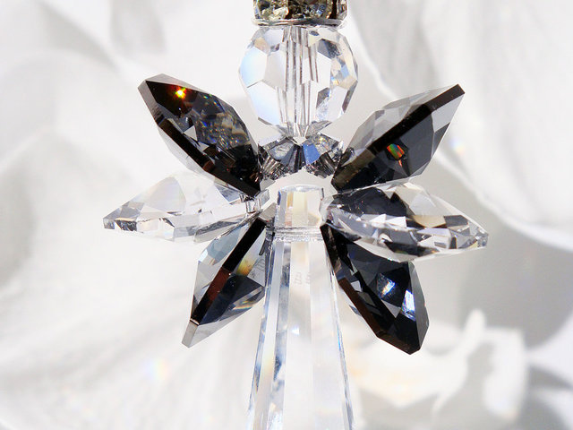 Black and Silver Guardian Angel Car Charm