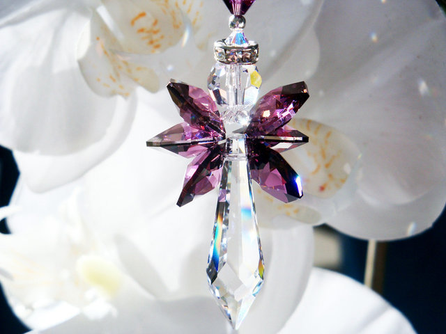 purple angel car mirror charm